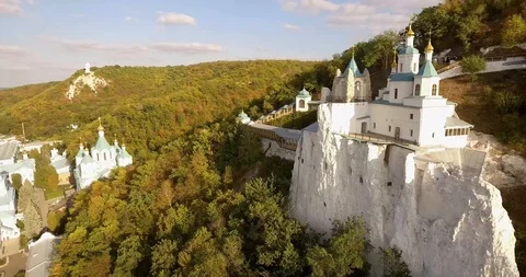 Orthodox Lavra in the forest Video stock 97269634