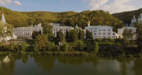 Orthodox Lavra in the forest Video stock 97269829