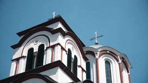 Orthodox Monastery from the Middle Ages Stock Footage 125074158