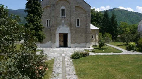 Orthodox monastery in Serbia Stock Footage 54186737