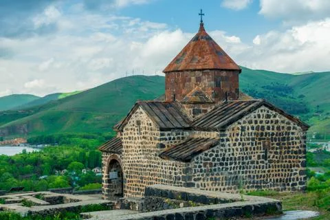Orthodox monastery Sevanavank in Armenia, famous landmark of Armenia Stock Photos