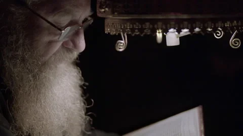 Orthodox monk reading an ancient book Stock Footage 330188825