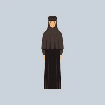 Orthodox nun, representative of religious confession vector Illustration Stock Illustration