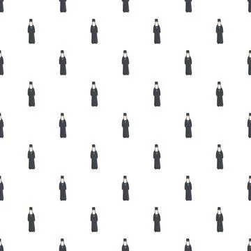 Orthodox priests pattern on white background Ilustración de archivo