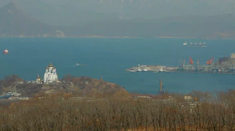 Orthodox temple on the edge of the world Stock Footage 34457359