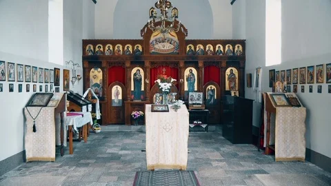 Orthodox Temple, Interior Vídeo Stock 93344039