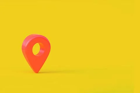 Orthographic projection of a red map pointer sign with copy space Stock Illustration