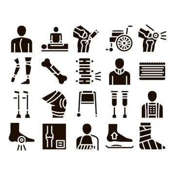 Orthopedic Collection Elements Vector Icons Set イラスト素材