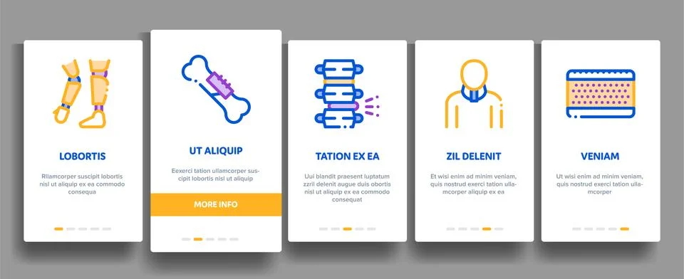 Orthopedic Elements Vector Onboarding イラスト素材
