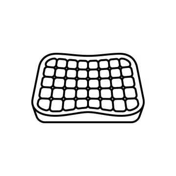 Orthopedic mattress with grid pattern for pressure relief and support. Stock Illustration