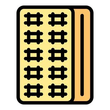 Orthopedic mattress with square pattern showing inside materials Stock Illustration