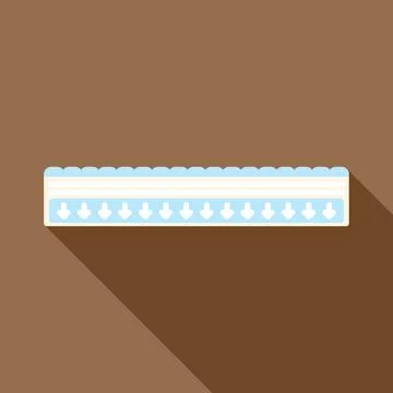 Orthopedic mattress with support arrows flat icon Stock Illustration