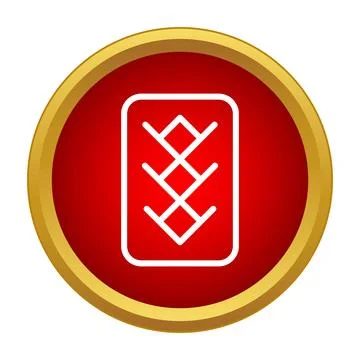 Orthopedic mattress support structure icon on red circle Stock Illustration