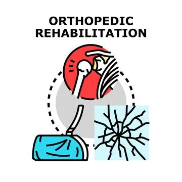 Orthopedic rehabilitation process restoring bone health and recovery Stock Illustration