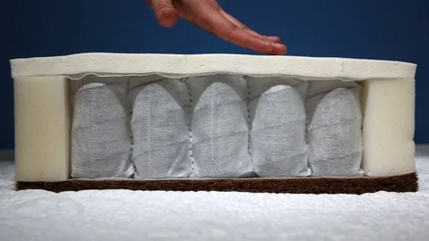 Orthopedic sample of a mattress Stock Footage 75836992