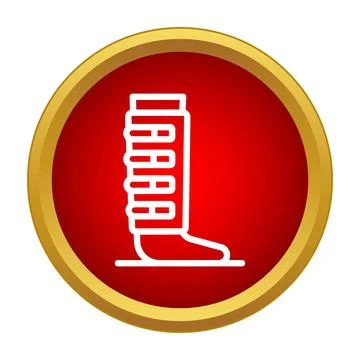 Orthopedic walking boot assisting leg fracture recovery icon Stock Illustration