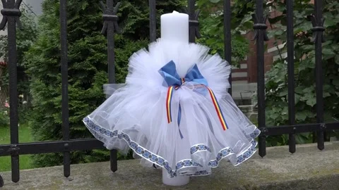 Ortodox baptise candle 库存影片 130862990