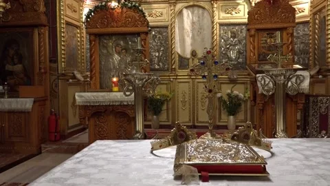 Ortodox church inside image Stock Footage 130863313