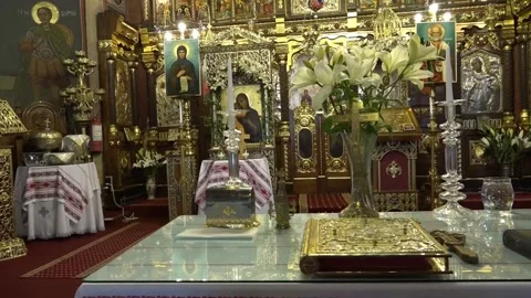 Ortodox church  inside image 库存影片 130863694
