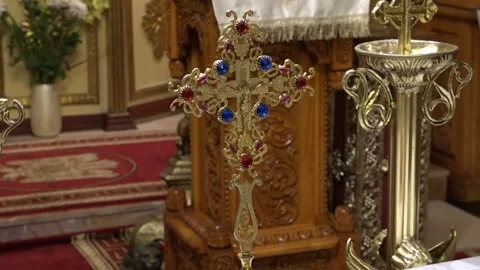 Ortodox church wedding  inside image Stock Footage 130863340