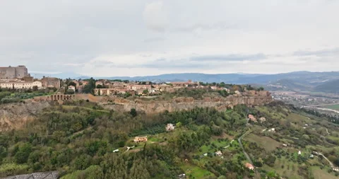 Orvieto Aerial Delight Exploring the Texture and Romance of an Italian Cityscape Stock Footage 263139841