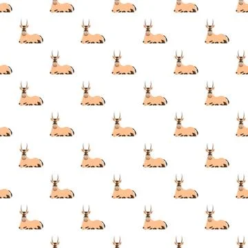 Oryx antelope flat illustration seamless pattern 스톡 일러스트