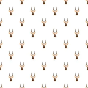 Oryx gemsbok animal head pattern seamless design Stockillustratie