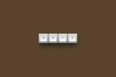 Oryx text on a 3d keyboard button with shadow concept series 스톡 일러스트