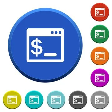 OS command terminal beveled buttons Stock Illustration
