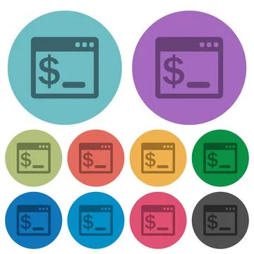 OS command terminal color darker flat icons Stock Illustration