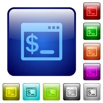 OS command terminal color square buttons Stock Illustration