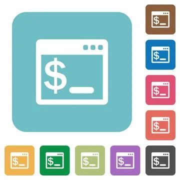 OS command terminal flat icons Stock Illustration