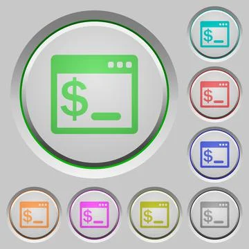 OS command terminal push buttons Stock Illustration