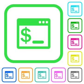 OS command terminal vivid colored flat icons icons Stock Illustration