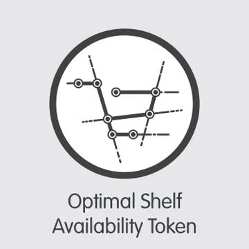 OSA - Optimal Shelf Availability Token - The Coin Icon. Stock Illustration
