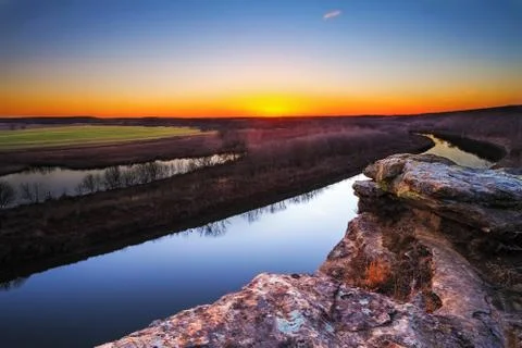 Osage River at Twilight Stock Photos