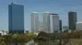 Osaka Aerial View Skyline Establishing Shot Business Towers Office Buildings Day HD Footage