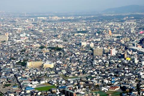 Osaka in birdview Stock Photos