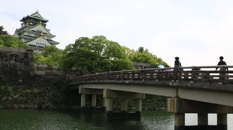 Osaka Castle Beyond the Bridge  Video stock 50894633