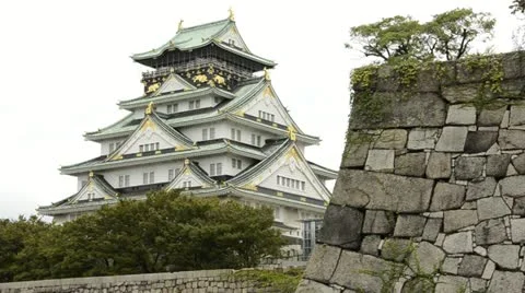 Osaka castle Stock Footage 10843249