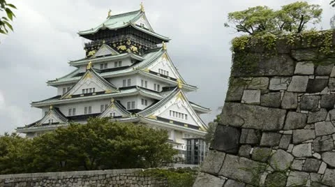 Osaka castle Stock Footage 10843297