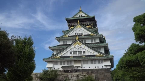 Osaka Castle in Osaka, Japan Stock Footage 255996071