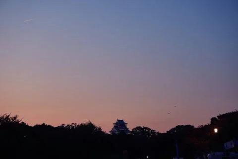 Osaka Castle at Sunset Stock Photos