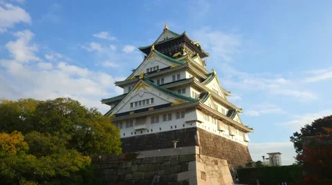 Osaka Castle time-lapse 4K Stock Footage 56759872