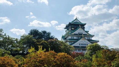Osaka Castle Timelapse Stock Footage 234679547