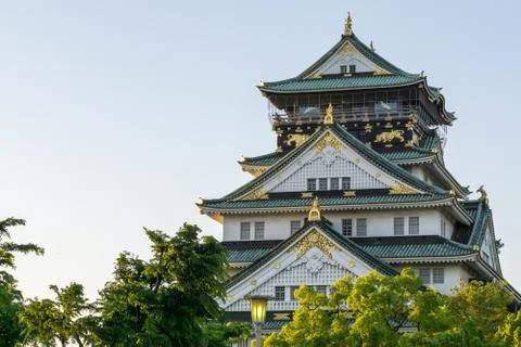 Osaka castle view Stock Photos