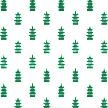 Osaka castles japanese architecture pattern background Stock Illustration