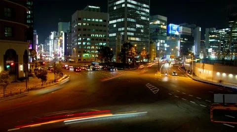 Osaka city Intersection time-lapse Vídeo Stock 60767539