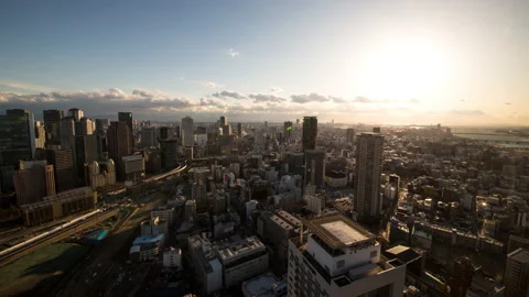 Osaka City Sunset Timelapse Stock Footage 237982595