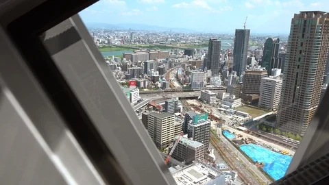 Osaka city from a tower Stock Footage 94420595
